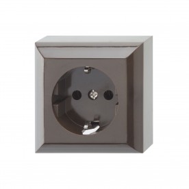 1 férőhelyes földelt csatlakozóaljzat, barna, beltéri - 0510056777