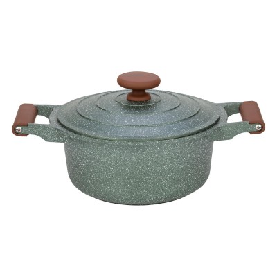 Nava 10-255-033 Ωmega tapadásmentes öntött alumínium lábas fedővel, kőbevonattal, 28 cm