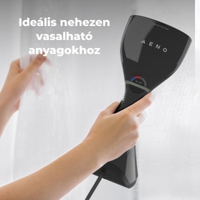 AENO AGS0003 GS3 ruhagőzölő, 160 °C-os gőz, 250 ml-es tartály, 3 üzemmód, LED visszajelzés, automatikus kikapcsolás