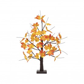 HOME ATM02 asztali juharfa dekoráció, 60 cm, 24 db melegfehér LED, időzítő, elemes tápellátás, beltéri kivitel, fekete