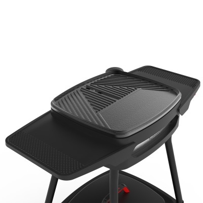 Barbecook BC-ELE-4001 Alexia 5111 elektromos grill, oldalsó asztal, kerék, fekete, 84x55x97cm