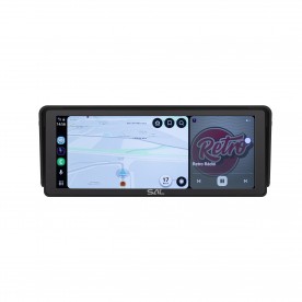 Okos autó multimédia központ, 10” IPS LCD érintőképernyő, CarPlay, Android Auto, Mirror Link képernyő tükrözés, USB/microSD zene/fénykép/videó lejátszás, Bluetooth, WiFi, beépített hangszóró, FM modulátor, sztereó AUX kimenet, tolatókamera bemenet, dupla USB töltő