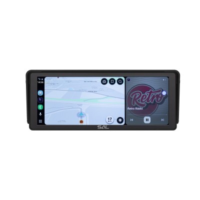 Okos autó multimédia központ, 10” IPS LCD érintőképernyő, CarPlay, Android Auto, Mirror Link képernyő tükrözés, USB/microSD zene/fénykép/videó lejátszás, Bluetooth, WiFi, beépített hangszóró, FM modulátor, sztereó AUX kimenet, tolatókamera bemenet, dupla USB töltő