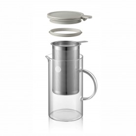 BUYDEEM CD2002/A1 teáskanna, 800 ml, boroszilikát üveg és acél, akár 150°C-ig hőálló