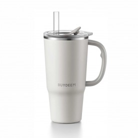 BUYDEEM DS57-OW pohár termosz szívószállal, 700 ml, dupla falú, 12 mm-es szívószál