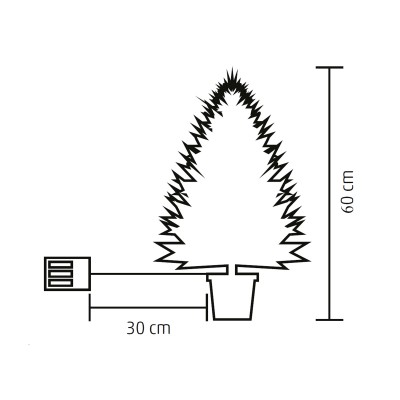 Home KMF60WW LED-es fenyőfa, beltéri kivitel, 2D + 3D tűlevelek, 30 db melegfehér LED, elemes