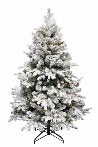 KMF8LED240 havas műfenyő LED-ekkel, 460db melegfehér LED, 8 program, 240cm magas, 144cm átmérő, 3D és 2D tűlevelek, hálózati tápellátás, beltéri kivitel