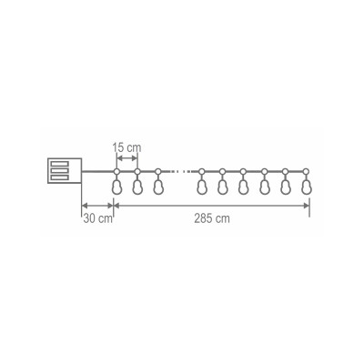 Home MLC20B LED-es gömb fényfüzér, 20 melegfehér LED, elemes, ~3m hossz, átlátszó vezeték, fa + műanyag