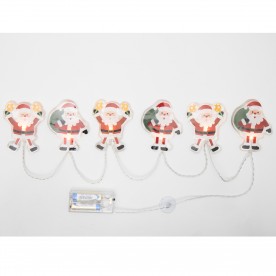 Home MLS6 LED-es mikulás fényfüzér, szilikon, 6db melegfehér LED, elemes tápellátás, beltéri kivitel