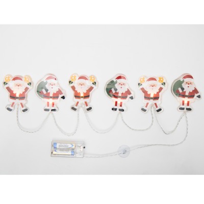 Home MLS6 LED-es mikulás fényfüzér, szilikon, 6db melegfehér LED, elemes tápellátás, beltéri kivitel