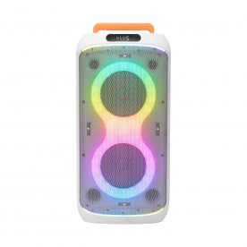 SAL PAR216WH party hangfal, 60 W, 2-utas bassz-reflex, 3 hangszóró, Bluetooth, MP3, digitális kijelző, LED fényeffekt, mikrofonnal