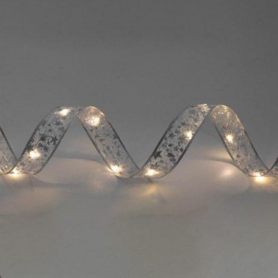 Home RLS10WH LED-es szalag mintákkal, ezüst színű szalag, 8 funkció, 100db hidegfehér LED, 10m hosszú, 5cm széles, elemes tápellátás, beltéri kivitel