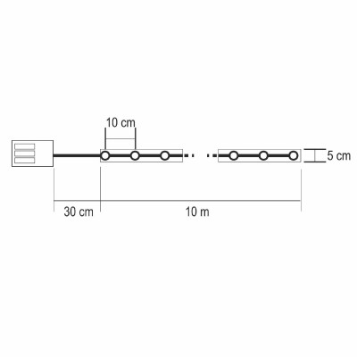 Home RLS10WH LED-es szalag mintákkal, ezüst színű szalag, 8 funkció, 100db hidegfehér LED, 10m hosszú, 5cm széles, elemes tápellátás, beltéri kivitel