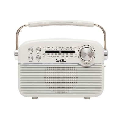 SAL RPR9 napelemes rádió multimédia lejátszóval, FM-AM-SW rádió, Bluetooth, USB és microSD csatlakozás, beépített akkumulátor
