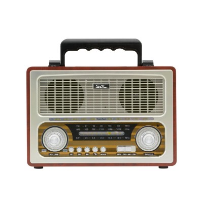 SAL RRT3 retro táskarádió, stereo multimédia lejátszó, BT, USB/microSD, AUX, 3-sávos rádió, hálózati/elemes