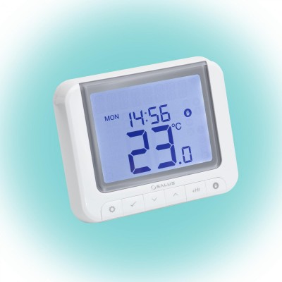 SALUS RT520 vezetékes szobatermosztát, Opentherm csatlakozó, kontaktus kimenet, LCD, PIN kód, szerviz figyelmeztető, 5 - 33,5 °C