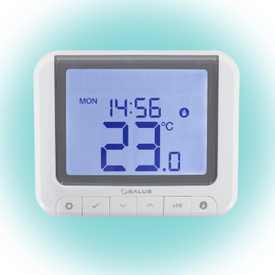 SALUS RT520 vezetékes szobatermosztát, Opentherm csatlakozó, kontaktus kimenet, LCD, PIN kód, szerviz figyelmeztető, 5 - 33,5 °C