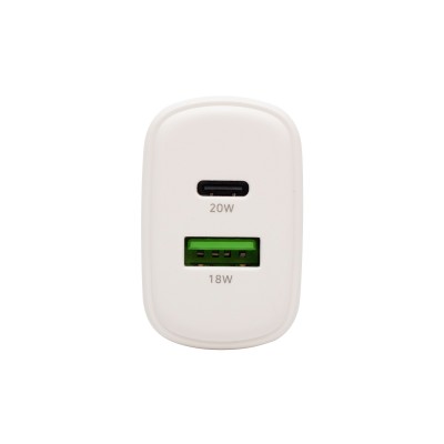 HOME SA20PPS USB hálózati gyorstöltő, 20 Watt, 2in1: USB-A + USB-C aljzat, QC + PD + PPS gyorstöltés, GaN technológia