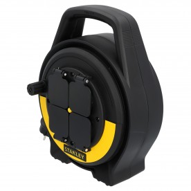 STANLEY SXCR-122 kábeldob, IP20, 15m kábellel, H07RN-F 3G1,5, max 3200 W, 4 védőérintkezős aljzat, beltéri kivitel