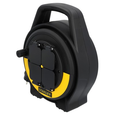 STANLEY SXCR-122 kábeldob, IP20, 15m kábellel, H07RN-F 3G1,5, max 3200 W, 4 védőérintkezős aljzat, beltéri kivitel