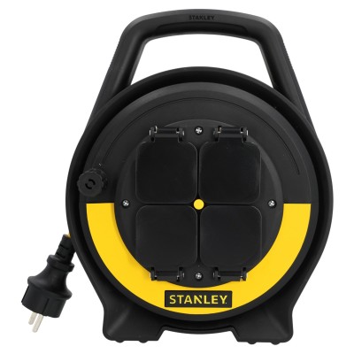 STANLEY SXCR-122 kábeldob, IP20, 15m kábellel, H07RN-F 3G1,5, max 3200 W, 4 védőérintkezős aljzat, beltéri kivitel