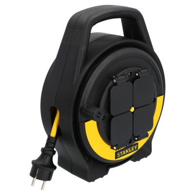 STANLEY SXCR-122 kábeldob, IP20, 15m kábellel, H07RN-F 3G1,5, max 3200 W, 4 védőérintkezős aljzat, beltéri kivitel