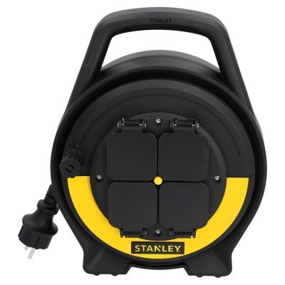 STANLEY SXCR-122 kábeldob, IP20, 15m kábellel, H07RN-F 3G1,5, max 3200 W, 4 védőérintkezős aljzat, beltéri kivitel