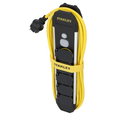 STANLEY SXSK-108 5-ös elosztó kapcsolóval, IP44, 5m kábel, H07RNF 3G1,5, max. 3680 W, kül- és beltéri kivitel