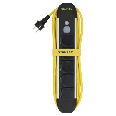 STANLEY SXSK-108 5-ös elosztó kapcsolóval, IP44, 5m kábel, H07RNF 3G1,5, max. 3680 W, kül- és beltéri kivitel