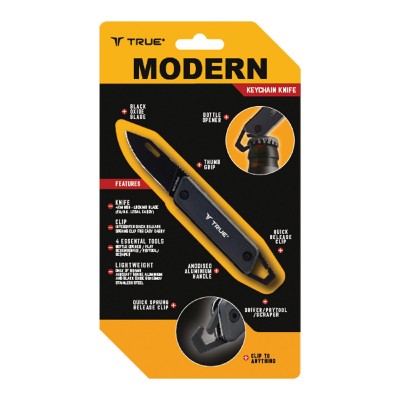 TRUE UTILITY MODERN KEY CHAIN KNIFE - Grey (Hang Pack) - TU7060N