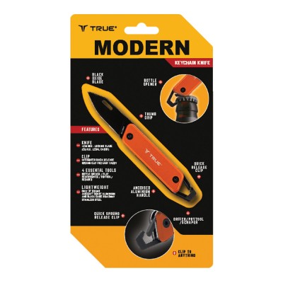 TRUE UTILITY MODERN KEY CHAIN KNIFE - Orange (Gift Box) - TU7061