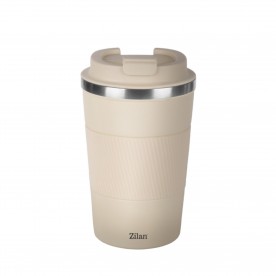 Zilan ZLN9877 pohár termosz, 380 ml űrtartalom, rozsdamentes acél belső, dupla falú, krémszínű